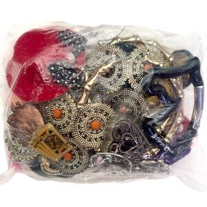 Mixed Jewelry Lot Bag Earrings Pendants Brooches Pins Watch Keychains Charms Fun